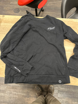 (JTS) cursive float crew sweater black